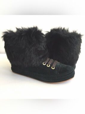 UGG Australia Antoine Black Fur Boot/Sneaker Women's Size 8